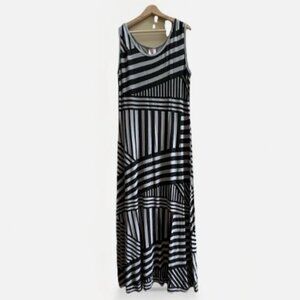 OlkaPolka Womens Maxi Dress Abstract Pattern Sleeveless Summer Size XXL Boho